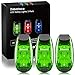 Zabatoco LED Sicherheitslicht 3er Set, LED Blinklicht Sicherheit Licht für Kinder Schulranzen Nachtläufer Bergsteiger Hunde Leuchtanhänger Clip-On Dauerlicht und Blinklicht (Grün)