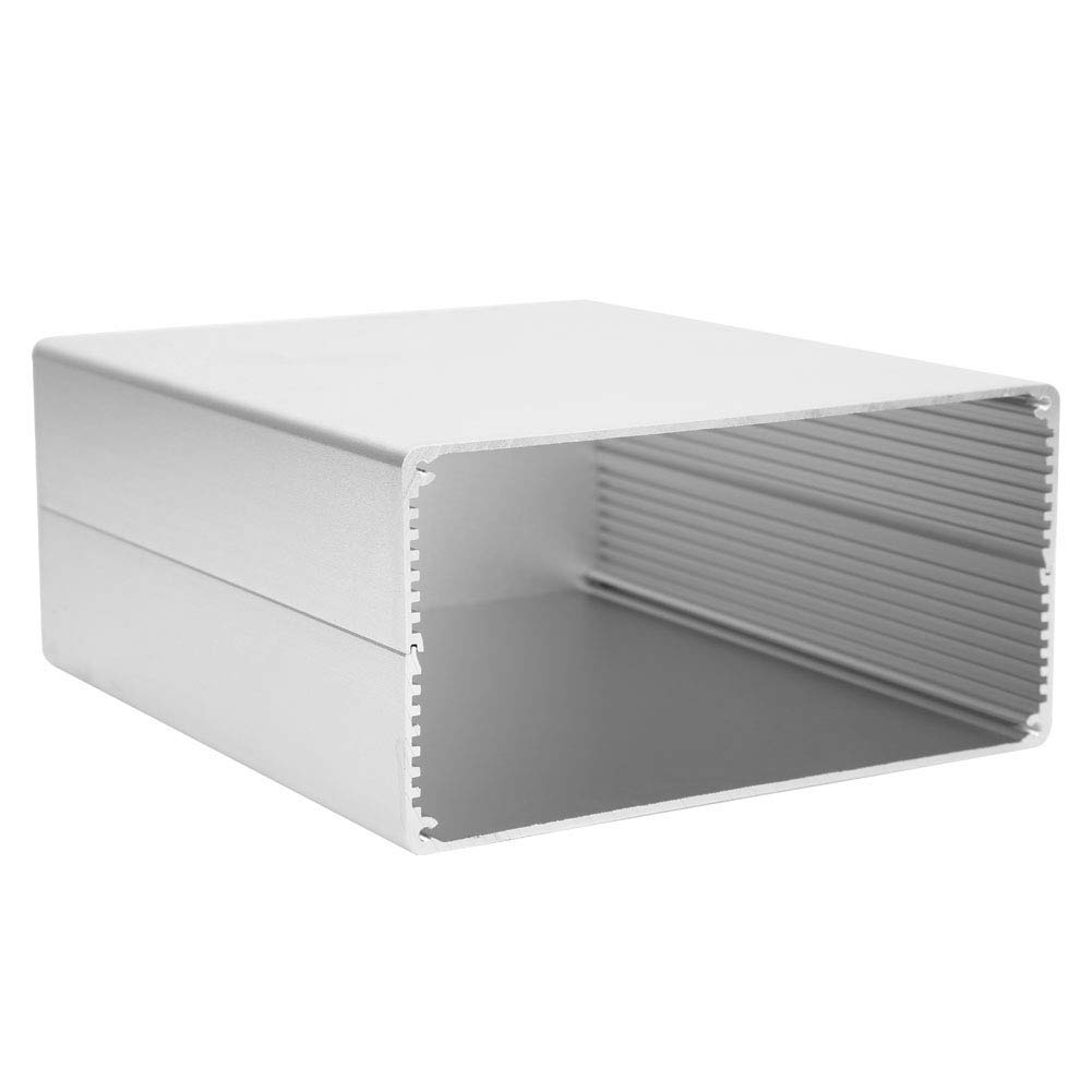 Caja electr¨®nica DIY para proyectos, caja aluminio plata mate 80x160x180 mm con paneles PCB y disipaci¨®n de calor, ideal para montaje electr¨®nico, prototipado y electr¨®nica de aficionados