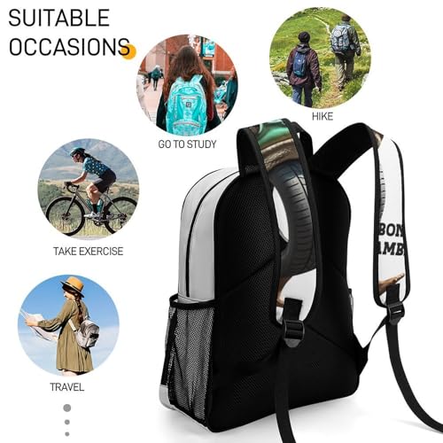 Boneca-Ambalam Merch Large Travel Backpack Italian-Brainrot Meme Waterproof Lightweight Daypack White 44x32x19cm4