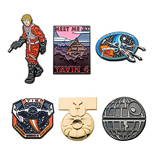 Star Wars Meet Me At Yavin Metal-Based And Enamel 6 Lapel Pin Set Comes In An Officially Licensed Box With Back Support. (Amazon Exclusive). Color: Multicolor #TOP1