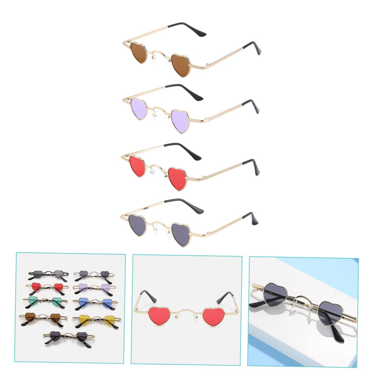 SOIMISS gafas de sol de corazón presentes originales heart shaped sunglasses gafas de sol únicas as de de moda para hombre anteojos as de de tera Metal