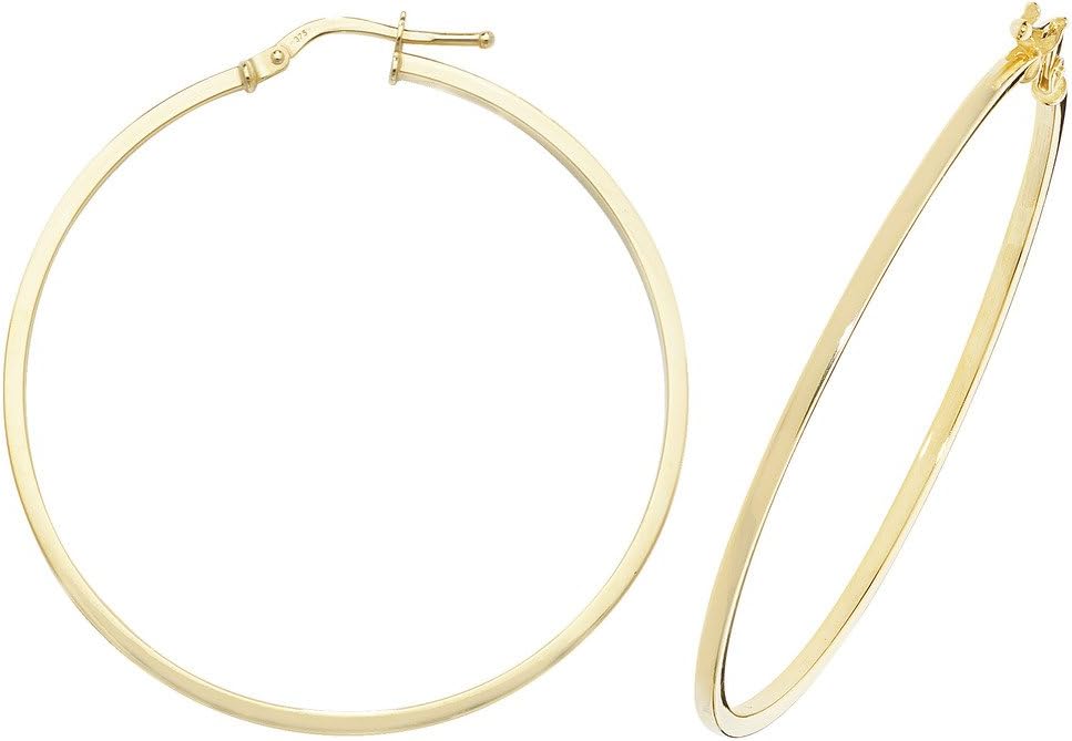 Genuine 9ct Yellow Gold 40mm Hoops Earrings