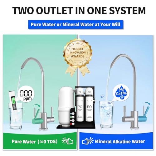 Image of WINGSOL Dual Mode Integrated Reverse Osmosis Water Filter, NSF /ANSI 42&53&58, 10-Stage Under Sink RO Filtration System for 0 TDS Water & pH+ Alkaline Remineralization Water, No Electricity Needed