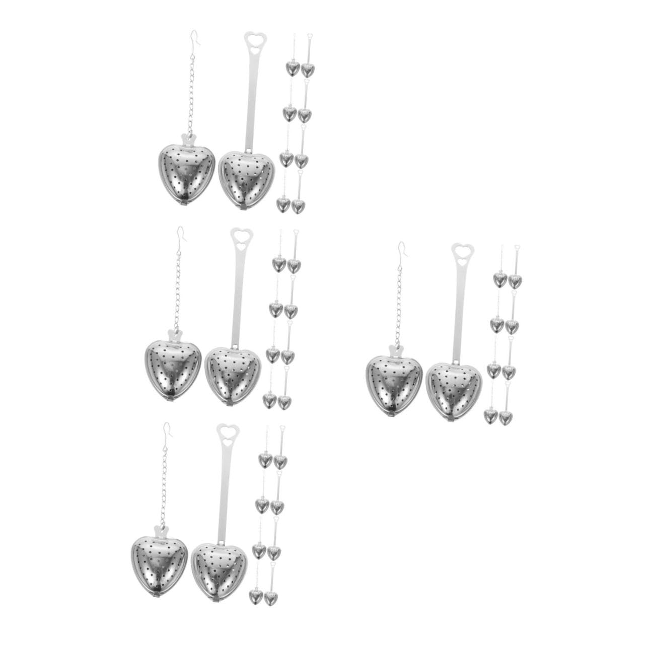 ABOOFAN 40 Piezas colador de té fino colador de infusor de té Acero inoxidable Plata