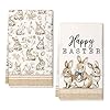 Beige bunny easter kitchen towels set of 2rabbits spring dish hand towels farmhouse indoor outdoor holiday seasonal decorations dd087  urban country home decor