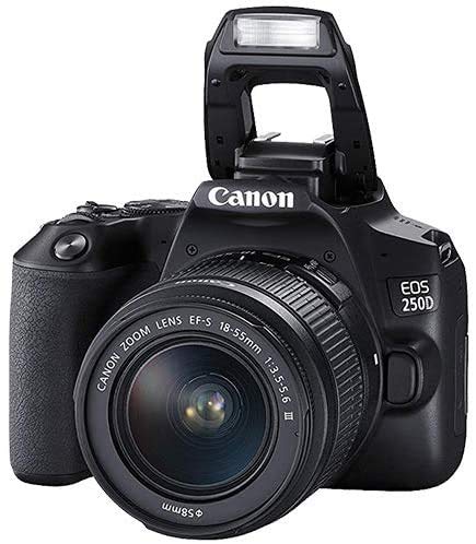 EOS 250D / Rebel SL3 Digital SLR Camera Body w/EF-S 18-55mm f/3.5-5.6 Lens 3 Lens DSLR + Canon 75-300 Lens Kit Bundled with Complete Accessory Bundle - International Model + Model Electronics Cloth - Thumbnail 2