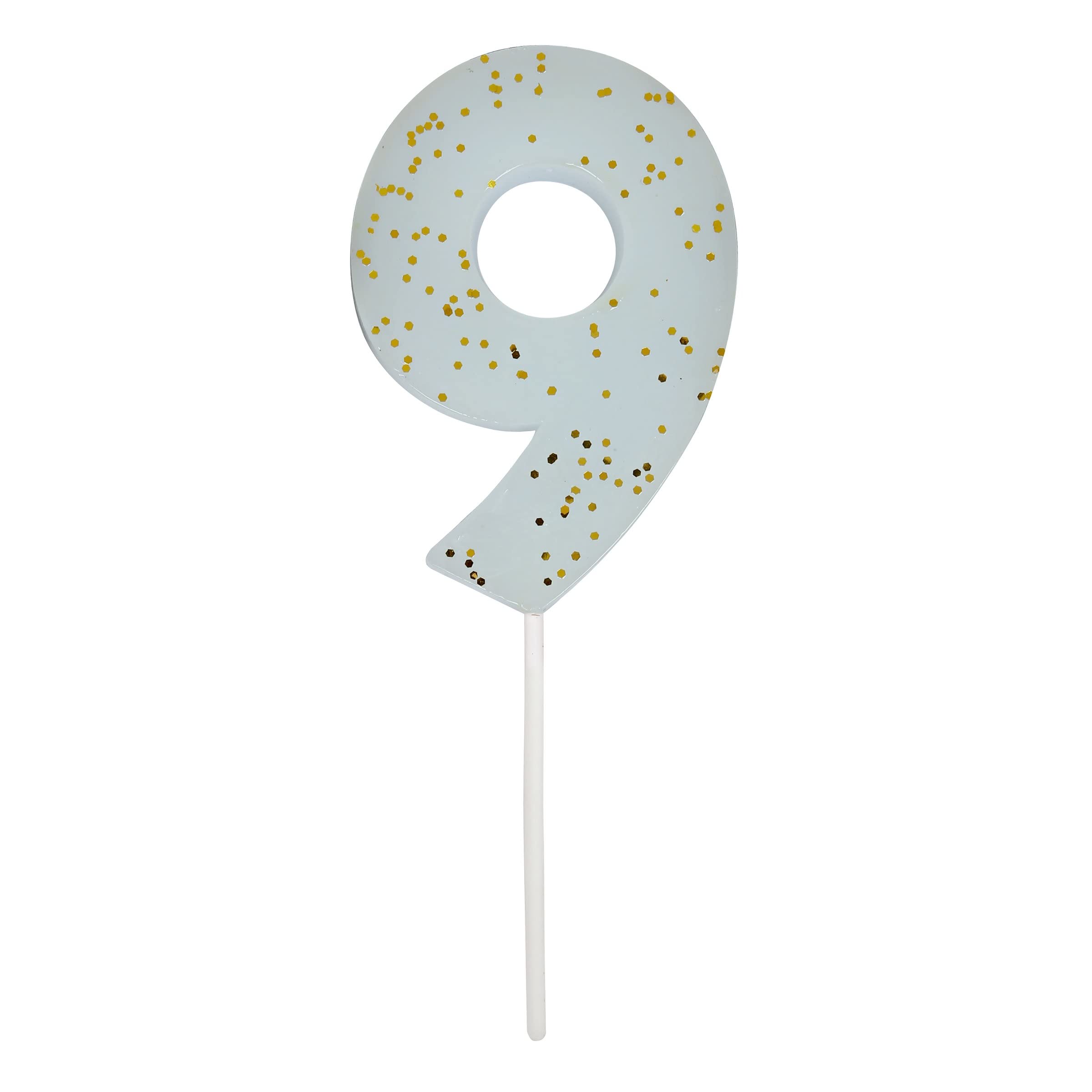 Bougie d'anniversaire 9 bleu Meri Meri idée pour gâteau de fête