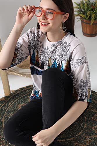 Image of OM SAI LATEST CREATION Women's Tie Dye Color Block Crewneck Cape Sleeve Casual Loose Pullover Sweatshirt Tops