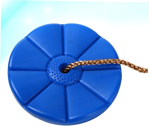 Miniatura 4 de Toyvian Outdoor Octagonal Plastic Disc Swing Seat with Braided Nylon Rope and Metal Ring Tree Swing for Backyard Fun Weight Limit Blue