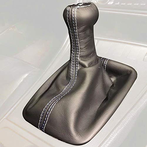 RedlineGoods Shift Boot - Integral Shift knob Cover Compatible with Porsche 944 1982-91. Tailor Made - not Universal. Genuine top-Grade Italian Black Leather with Black Thread