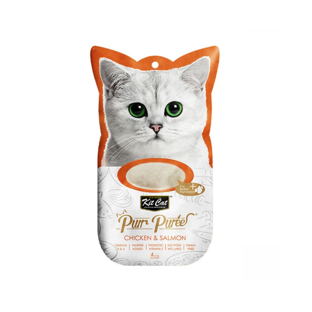 Purr Puree Chicken & Salmon Wet Cat Treat Tubes 4X15G