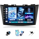 SIXWIN 4+64G Android 15 Autoradio per Suzuki Swift 2011-2017 Suzuki Ertiga 2012-2017 con CarPlay/Android Auto,9’‘ HD TouchScreen Schermo con Navigatore WiFi Bluetooth 5.0 FM/RDS 32EQ+AHD Retrocamera