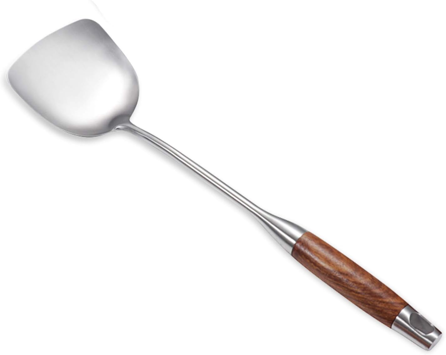 Wok Spatula, AOOSY 18/10 Stainless Steel Professional Wok Spatula Turner with Heat Resistant Wooden Handle, Kitchen Utensil Cooking Shovel Scoop Ladle for Daily Cooking Use, 15.31 Inches