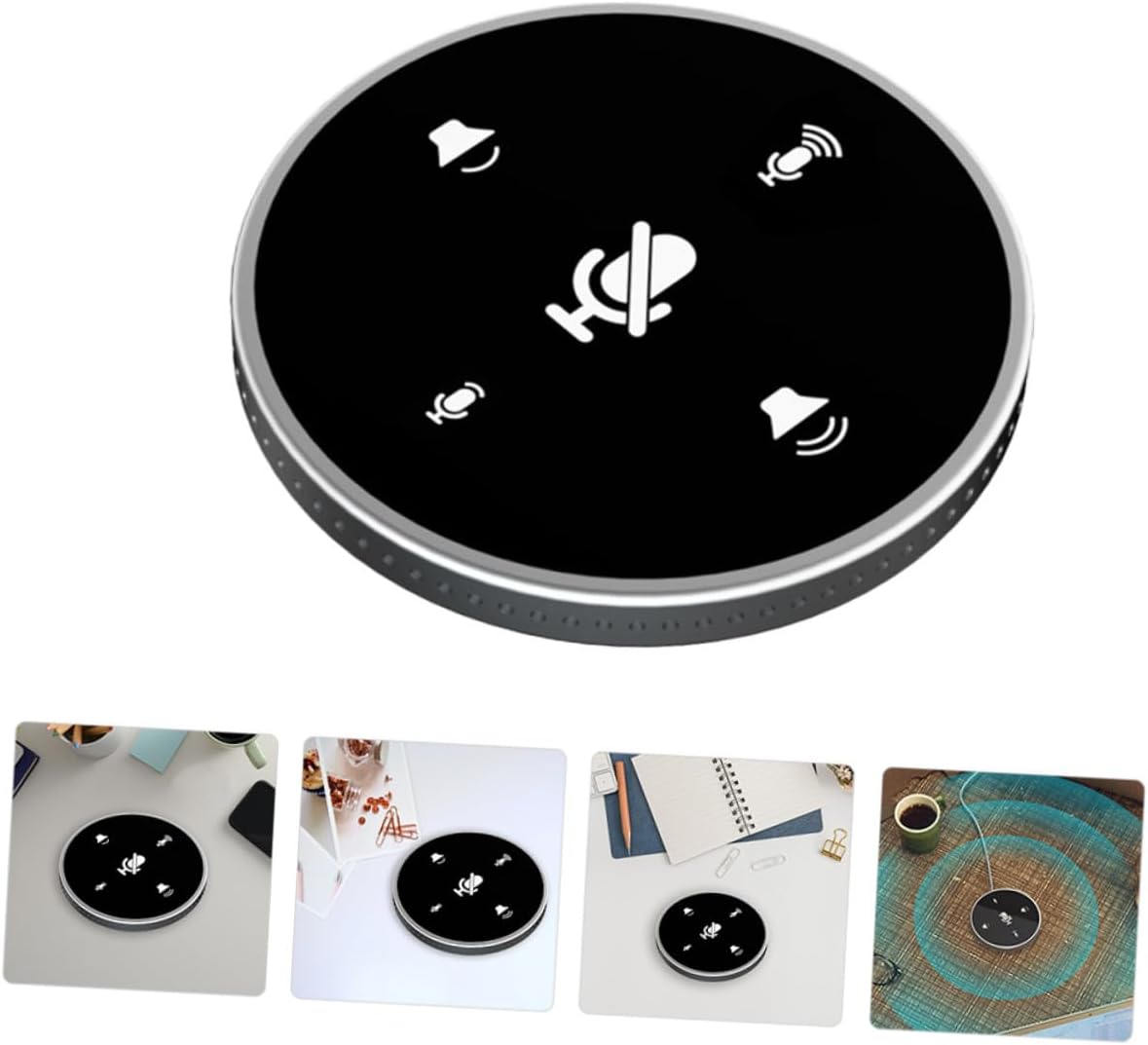Mikinona Portable USB Conference Microphone for Computer with Intelligent Noise Reduction Compact Desktop Design Voice for Online Meetings Gaming Streaming and Podcasting