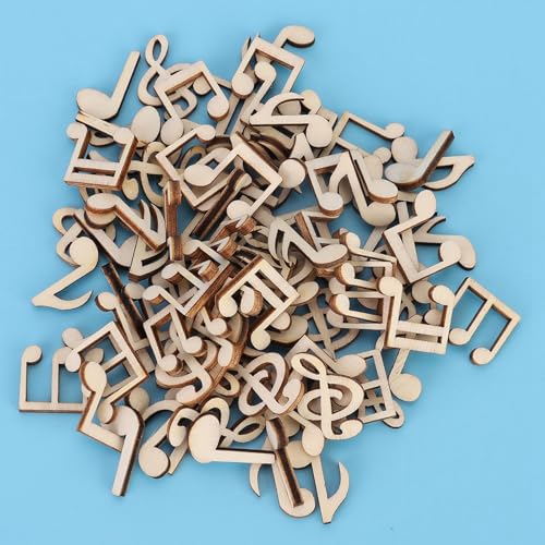 Generic - Generic Music Note Decorative Wooden Clips Set for DIY Accessory 100 Pcs for Crafting Scrapbooking Wedding Birthday Parties (wooden musical notes) - -12%