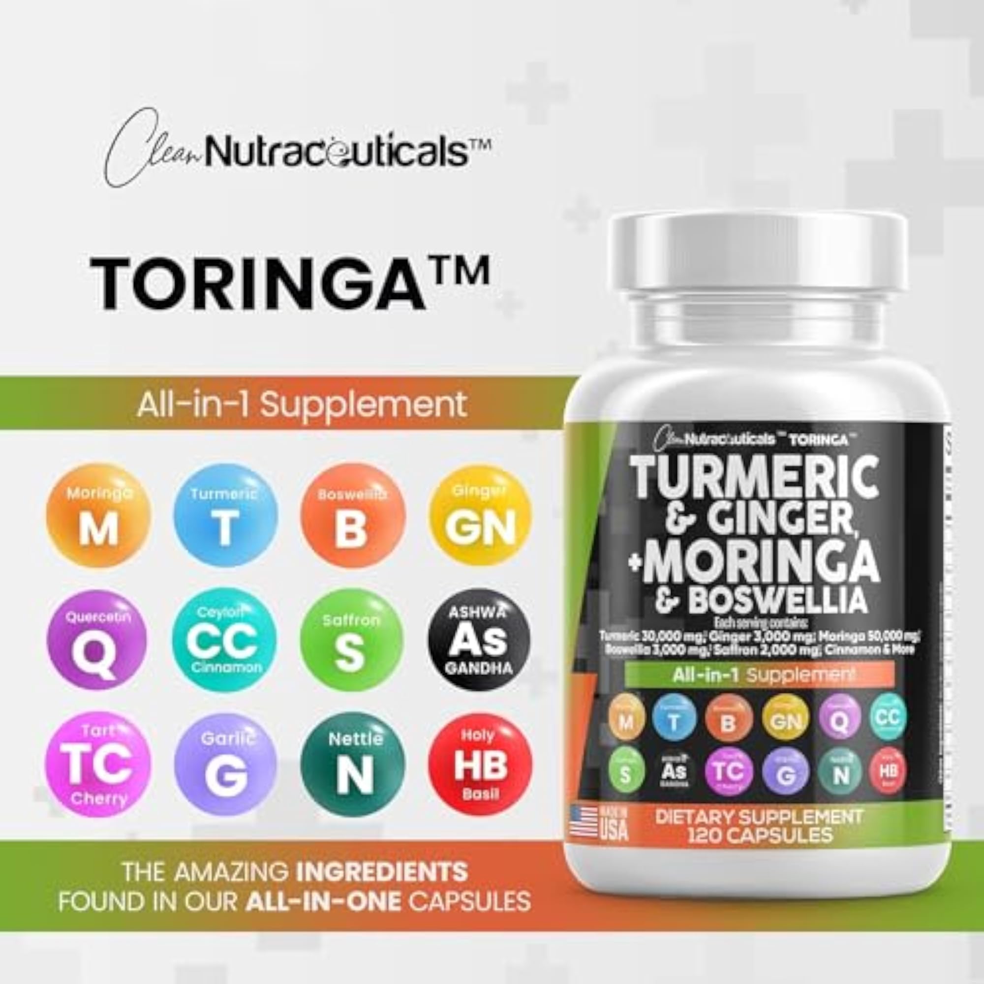 Athinika Nutrition Turmeric Curcumin Supplement, 30000mg