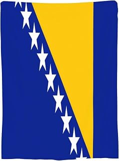 Bosnia Bosnian Flag Throw Blankets for Sofa Couch Bed Gifts 40"x30"
