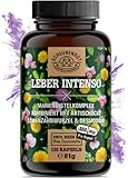LEBER INTENSO - 4-fach Leber Komplex Hochdosiert - WICHTIG: Laborgeprüft mit Mariendistel, Artischocke, Löwenzahn & Desmodium I Plus 80% Silymarin + 5% Cynarin I Vegan & aus Deutschland I SCHEUNENGUT®