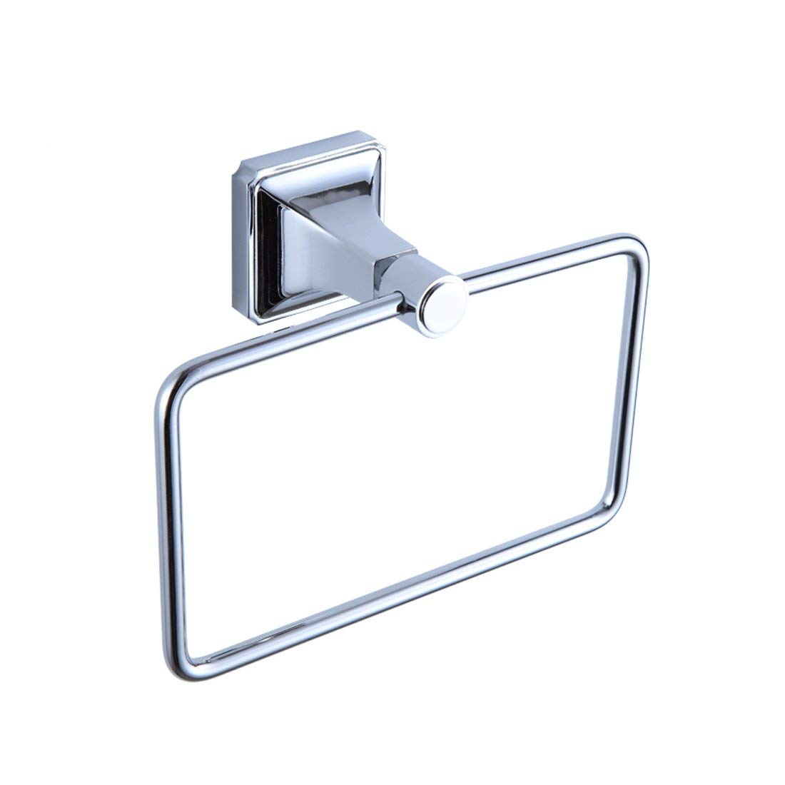 RONTENO Towel Ring for Bathroom Wall | Stainless Steel Rectangular Shaped Wall-Mounted Napkin Holder | Toilet Paper Holder Include with Screw | Hardware Hanger Accessories(1Pc, Silver)-image-13