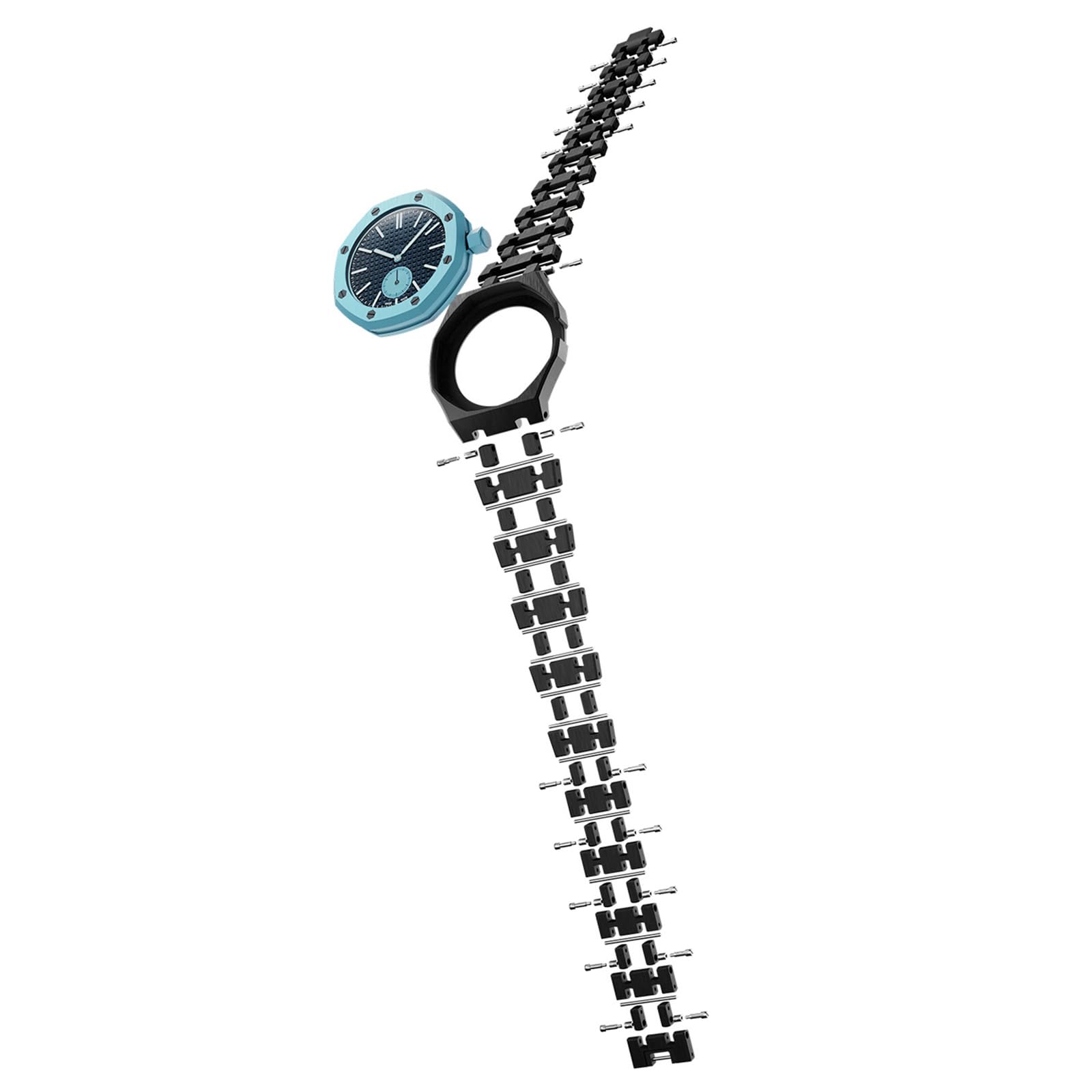 Keramik Armband Modul Set für Swatch AP Royal Pop Uhr Band, Bracelet Armband Ersatz Keramikarmbänder, Verstellbare Uhrenarmbänder Zubehör für Damen und Herren