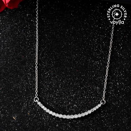 925 Sterling Cz Arc Necklace Gift For Her Valentines For He