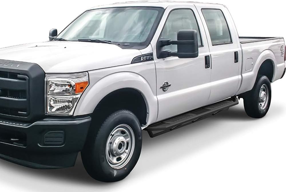 APS 6.5in Side Armor Stainless Steel Running Boards Compatible with Ford F250 F350 Super Duty 1999-2016 Crew Cab (Nerf Bars Side Steps Side Bars)