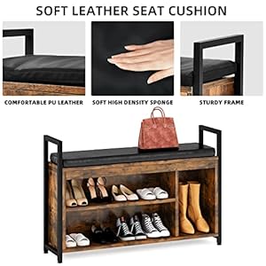 YITAHOME Hall Tree Shoe Bench with Storage, 5 in 1 Entryway Coat Rack with Shoe Bench Set, Coat Rack Wall Mount with Shoe Storage, 3 Cubbies Shelf for Entryway Bedroom Hallway, Rustic Brown YITAHOME Hall Tree Shoe Bench with Storage 5 in 1 Entryway Coat Rack with Shoe Bench Set Coat Rack Wall Mount with Shoe Storage 3 Cubbies Shelf for Entryway Bedroom Hallway Rustic Brown