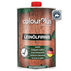 colourPlus® biologische lijnolie vernis (1 liter, zijdeglans) beschermende houtolie voor binnen en buiten – verzorgende…