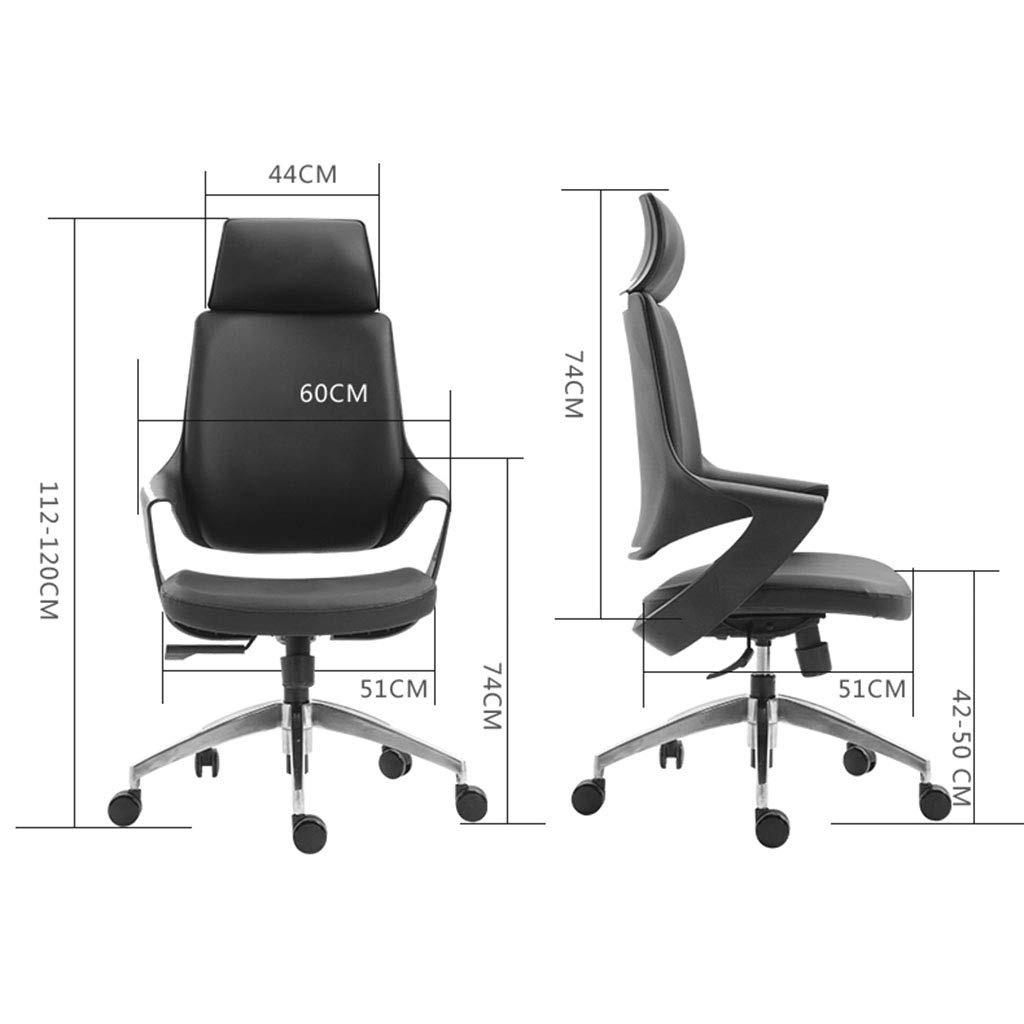 Krzesło biurowe, gamingowe, komputerowe, biurowe Essential, ergonomiczne krzesło biurowe, ze skóry PU, regulowany zagłówek i stałe podłokietniki, krzesło domowe biurowe z funkcją nachylenia