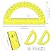 Zonon 2 Pcs 6 Inch Plastic Protractor Math Protractors 180 Degrees Angle Measurement, Translucent for Geometry Classroom Kid Student School Office Supplies(Yellow)