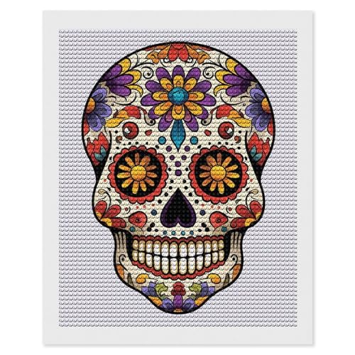Peinture diamant tête de mort pour sublimer votre déco de salon