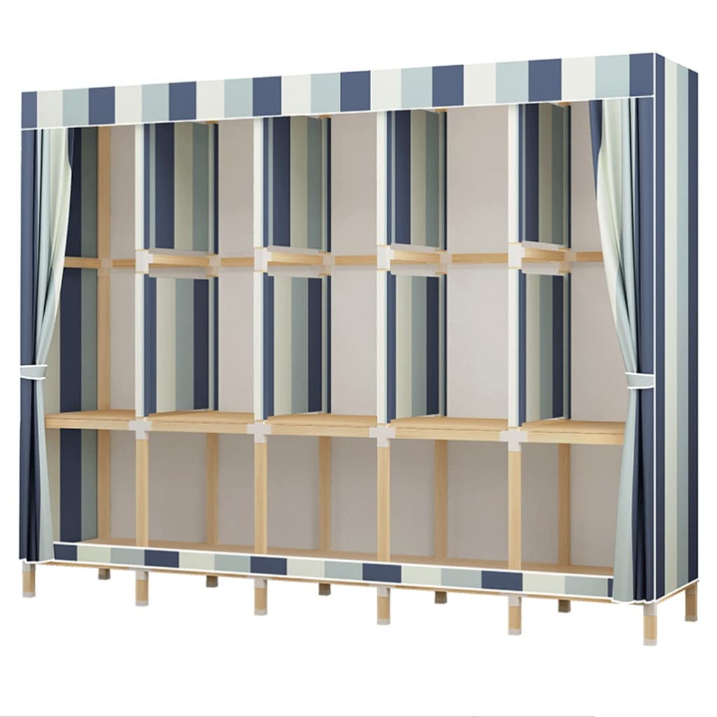 Armario portátil ZAW de tela no tejida con barra para colgar ropa y estantes de 200x45x168 cm