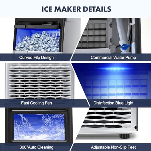 Image of 100LBS /24H Commercial Ice Maker Machine Under Counter /Freestanding