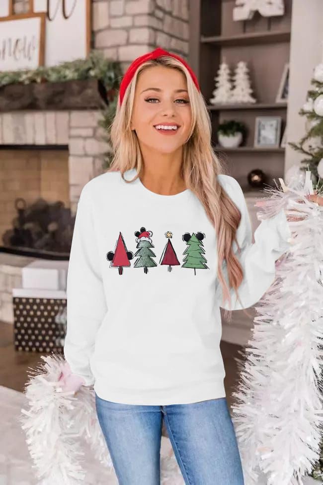 JINTING Christmas Sweatshirt for Women Christmas Tree Pullover Xmas Holiday Crewneck Sweatshirts Long Sleeve Top - Image 5