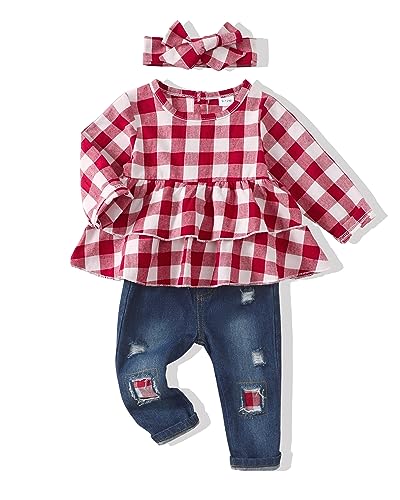 Renotemy Baby Girl Clothes Toddler Girl Clothes Outfits Infant Clothing Jeans Pants Set Cute Clothes Set for Girls - Main Image