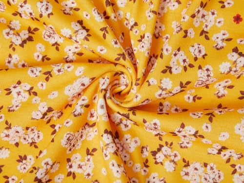 FENSACE Easter Dresses Casual Summer Dresses for Women Short Sleeve Wrap Empire Waist Sundress Dress(Yellow,Large)