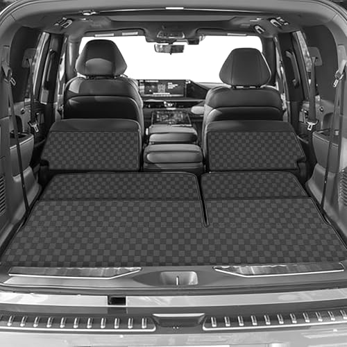 Image of Cargo Mat & Backrest Mat Fit for 2014-2024 Infiniti QX80 | 2017-2024 Nissan Armada | 2011-2013 Infiniti QX56 - All Weather PU Leather Trunk Liner and 2nd & 3rd Row Rear Backrest Prot