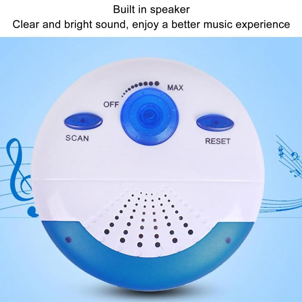 Wasserdichtes Duschradio, Tragbares Mini-FM-Radio mit Eingebautem Lautsprecher für Badezimmer, Küche, Bootfahren, Wandern, Duschlautsprecher