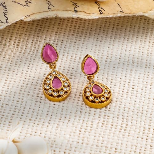 Image of Rubans Necklace Set Temple Style Cubic Zirconia Jewellery Gift for Women & Girls