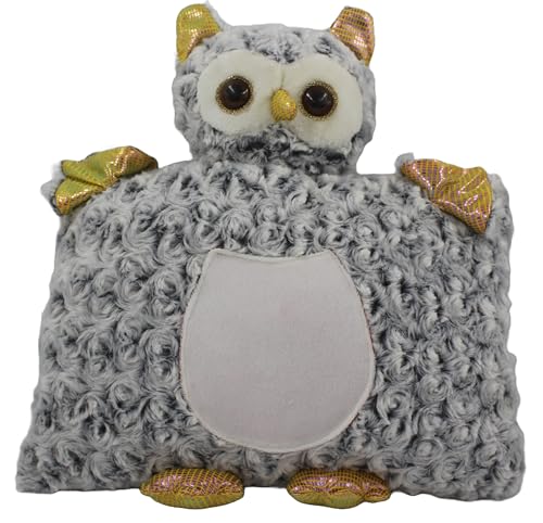Image of Tickles Owl Soft Stuffed Plush Cushion Pillow for Kids Birthday Gifts (Size: 35 cm Color: Grey)