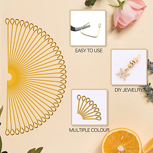 Eye Pins For Jewelry Making, Benbo 1200Pcs 3 Colors Open Eye Pins Mix Jewelry Findings Plated Loops Eyepins Flat Head Pins With Box For Jewelry Findings Making (0.79 Inch & 1.57Inch) #TOP3