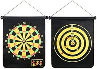 Lightahead 2 in 1 Roll up Magnetic Dart Board & Bulls Eye Game with 6 pcs Safe Darts .Double Sided Easily Hangs Anywhere for Indoor Outdoor Fun Time - coolthings.us