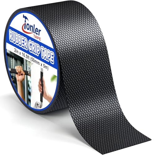Black Anti-Slip Rubber Grip Tape 2 x 16.5FT High Adhesive Waterproof