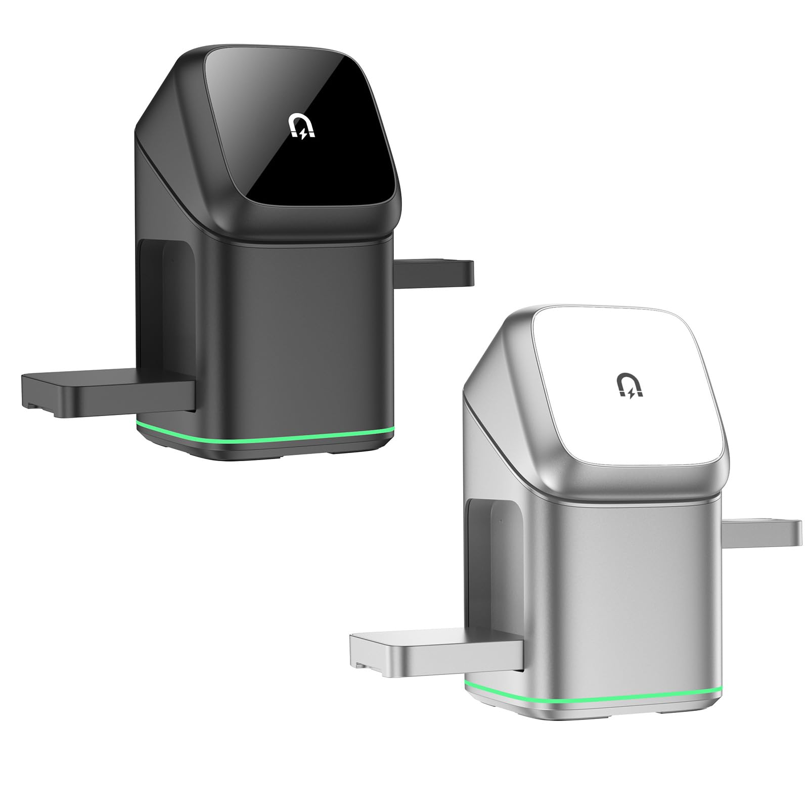 Stazione Magnetica Rotante in Metallo con Ricarica Veloce da 15 W per dispositivi Multipli Telefono Auricolare Smartwatch Metallo per Ufficio Veloce