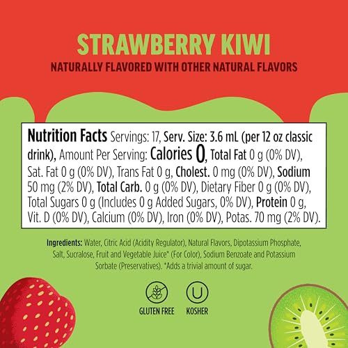 Image of Ninja Thirsti Flavored Water Drops, Strawberry Kiwi, Zero Calories | Zero Sugar, 12oz drinks, 3 Pack, Compatible with All Ninja Thirsti Drink Systems - WC1000, WC2000 & WC3000 Series, WCFSTKWAM