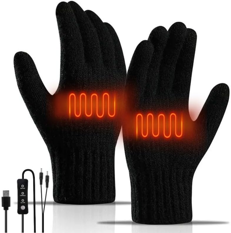 Guantes eléctricos con calefacción USB de 5 V para hombres y mujeres, mantienen tus manos calientes con calentadores de manos de invierno, guantes