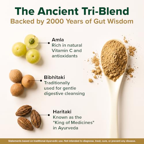 Image of VAHDAM Triphala Powder 150g | Ayurvedic Tri-Blend of Amla, Bibhitaki & Haritaki | Supports Digestive Wellness & Gut Comfort | Non-GMO, Vegan | 50 Servings