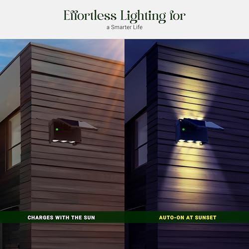 Image of Dylect Eco LED Solar Light, Up Down Solar Light Outdoor for Garden, Terrace, Doorway, Upto 12Hr Working, Auto On-Off (3000K, Warm White)
