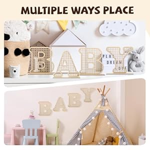 4 Pcs Rattan Wood Baby Letters - Boho Nursery Decor for Baby Shower | Rustic Alphabet Letter Home Decoration for Newborns & Birthday Gifts | Perfect Table Centerpiece for Toddler Girls & Boys 4 Pcs Rattan Wood Baby Letters Boho Nursery Decor for Baby Shower Rustic Alphabet Letter Home Decoration for Newborns Birthday Gifts Perfect Table Centerpiece for Toddler Girls Boys