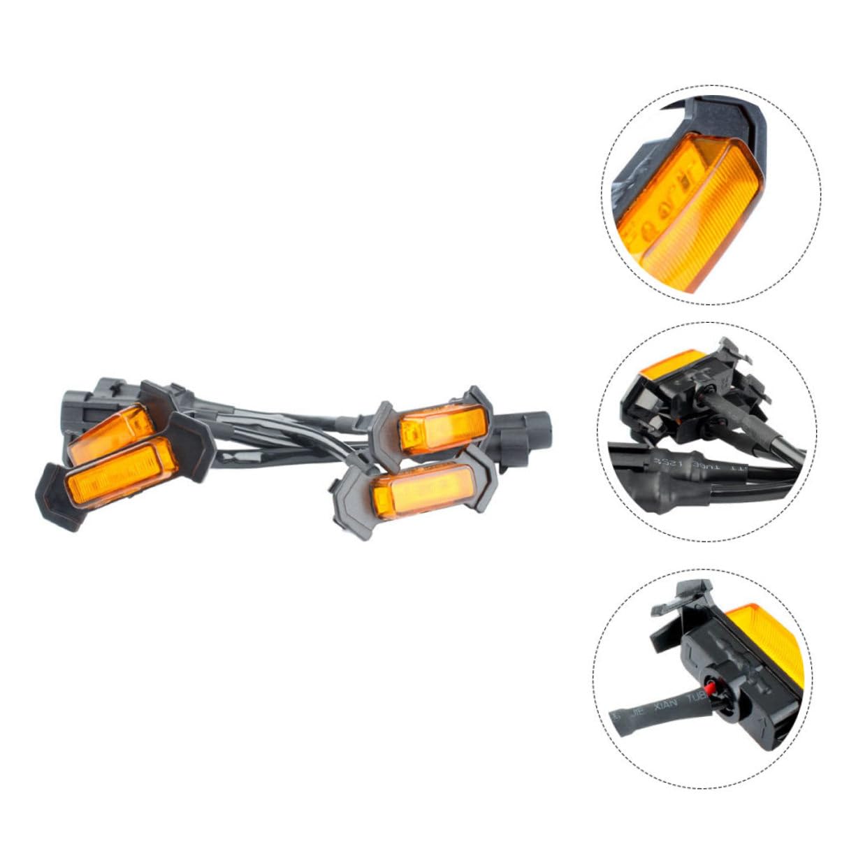 Luces de Parrilla LED Ámbar 4 Piezas PVC Impermeables para Coche